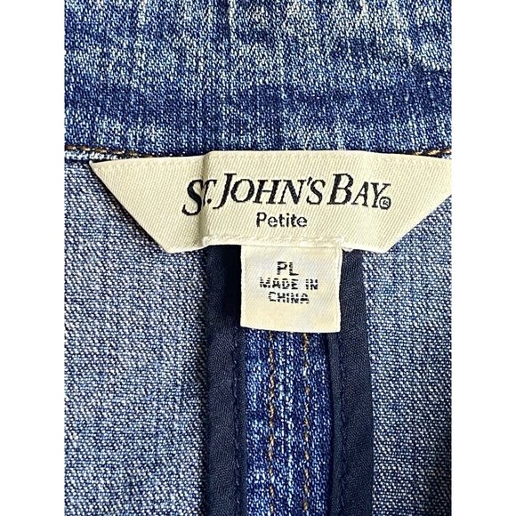 St John’s Bay Petite Denim Pleated Woman’s Jacket PL - Picture 8 of 12